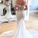 Off The Shoulder Vintage Lace Wedding Dresses Mermaid Beach Bridal Dresses