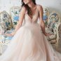 Simple Champagne Tulle Ball Gown Wedding Dresses