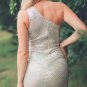Sexy Silver One Shoulder Hollow Out Sequin Cocktail Dress