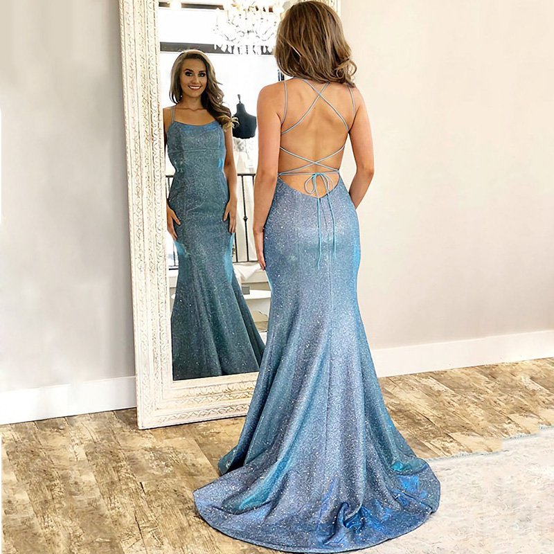 Simple Sleeveless Mermaid Evening Dresses Formal Party  Elegant Long Prom Gowns