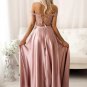A-line Off The Shoulder Lace Top Long Prom Dresses Sweep Train Backless Party Gowns
