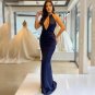 Mermaid Prom Dresses Halter Neck Evening Beading Floor Length Celebrity Party Gowns