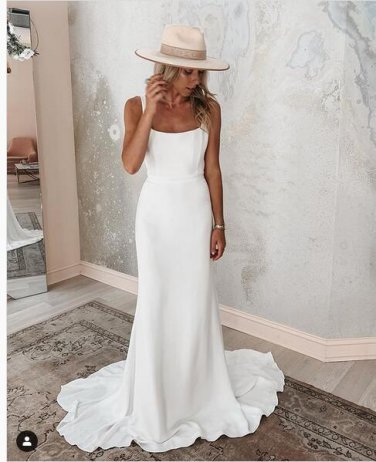 Beach Boho Wedding Dresses Scoop Simple Lace Bridal Gowns