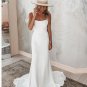 Beach Boho Wedding Dresses Scoop Simple Lace Bridal Gowns