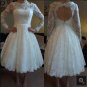 Beach Lace Wedding Dress Long Sleeves Lace Bridal Wedding Gown