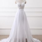 Beach Wedding Dress Empire Waist Maternity Lace Bridal Gowns Travel Sheer Lace Top Wedding Gown