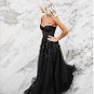 Boho Black Wedding Dress Lace Bridal Gowns