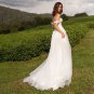 Boho Off The Shoulder Tulle Wedding Dresses 3D Flowers Sweetheart Beach Bridal Gown