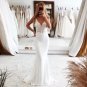 Boho Wedding Dress Appliques V Neck Backless Lace Mermaid Bridal Gowns