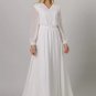 Chiffon Boho Wedding Dresses Modest Long Sleeves A-Line Chiffon Bridal Gowns