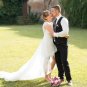 Ivory High Low Flowers Wedding Dresses Boho Beach Lace Tulle Bridal Gowns
