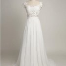 Lace Beach Wedding Dress Cap Sleeves Maternity Lace Bridal Gowns Travel Sleeveless Wedding Gown