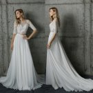 Lace Beach Wedding Dress Chiffon Princess Maternity Lace Bridal Gowns Travel Two Pieces Wedding Gown