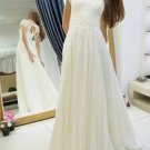 Lace chiffon A-line Beach Boho Wedding Dresses Cap Sleeves Bridal Gowns