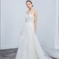 Lace Wedding Dress Sleeveless Bridal Gowns Sheer Bodice Appliques A-line Wedding Gown