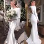 Long Sleeves Wedding Dress Jersey Spandex Gowns Boho Beach Wedding Gown