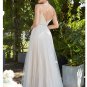 Deep V-Neck Backless Simple Wedding Dress