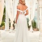 Elegant Wedding Dress Boat Neck Short Sleeves Mermaid Floor-Length Wedding Dresses