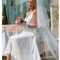 Long A-LINE Sleeveless Deep V Neck Floor Length Chiffon Simple Wedding Dress