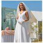 Long A-LINE Sleeveless Deep V Neck Floor Length Chiffon Simple Wedding Dress