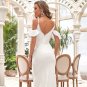 Elegant Wedding Dress Long Deep V-Neck Fishtail Silhouette Backless Chiffon Simple Wedding Dress