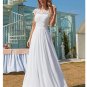 Elegant Wedding Dress O-Neck Short Sleeve A-LINE Floor-Length Chiffon Bridal Gowns