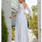 Elegant Wedding Dress O-Neck Three Quarter A-LINE Floor-Length Chiffon Bridal Gown