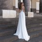A-Line Boho Sleeveless Chiffon Wedding Dress V-Neck Lace Appliques Bridal Gown