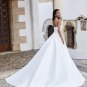Bohemian Wedding Dress, Simple Strapless Satin Wedding Dress