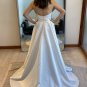 Charming A-Line Strapless Satin Wedding Dress