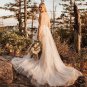 Elegant V-Neck Backless Appliques Tulle A-line Wedding Dress