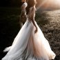 Exquisite A-Line Halter Lace Tulle Wedding Dress