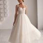 A Line Sweetheart Spaghetti Straps Dot Tulle Bridal Gown