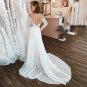 Illusion Off Shoulder Lace Wedding Dress with Train