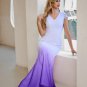 Boho Wedding Dress White Purple Ombre Wedding Gowns Lace Appliques Modest Bridal Dress