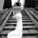 Long Sleeves Sweetheart Wedding Dress Mermaid Satin Backless Strapless Elegant Bridal Gown