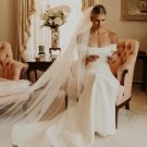 Short Sleeves Strapless Wedding Dress Bridal Gown Mermaid Off-Shoulder Backless Simple