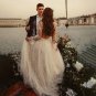 3D Leaf Lace Long Sleeves Luxury Wedding Dress Custom Made Backless A Line