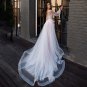 Long Puff Sleeves Embroidery Lace Wedding Dress Custom Made
