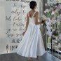 Boho A-Line Wedding Dresses Elegant Pearls Sweetheart Neck Backless Bridal Gowns