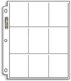 10 Ultra Pro 9 Pocket Platinum Pages