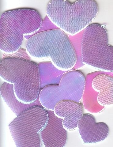 small puffy Iridescent Heart embellishments