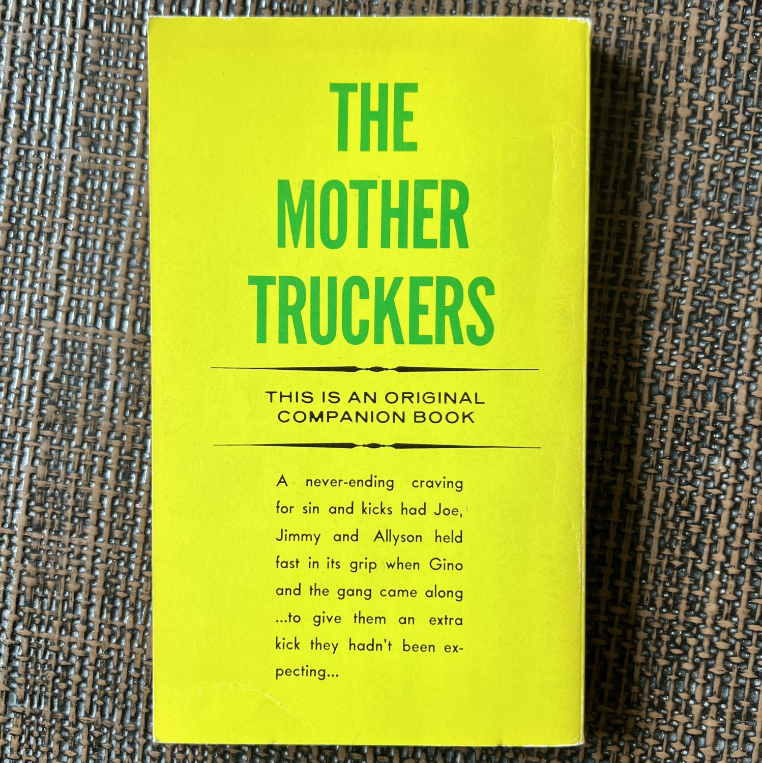 The Mother Truckers 1968 Marcus Miller Novel Pb Homosexual Gay Pulp Sleaze Erotica 6326