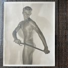 Antique 1940s-1950s Original Photo Male Young Nude Physique Posing Strap Risqué Classic Beefcake
