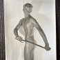 Antique 1940s-1950s Original Photo Male Young Nude Physique Posing Strap RisquÃ© Classic Beefcake
