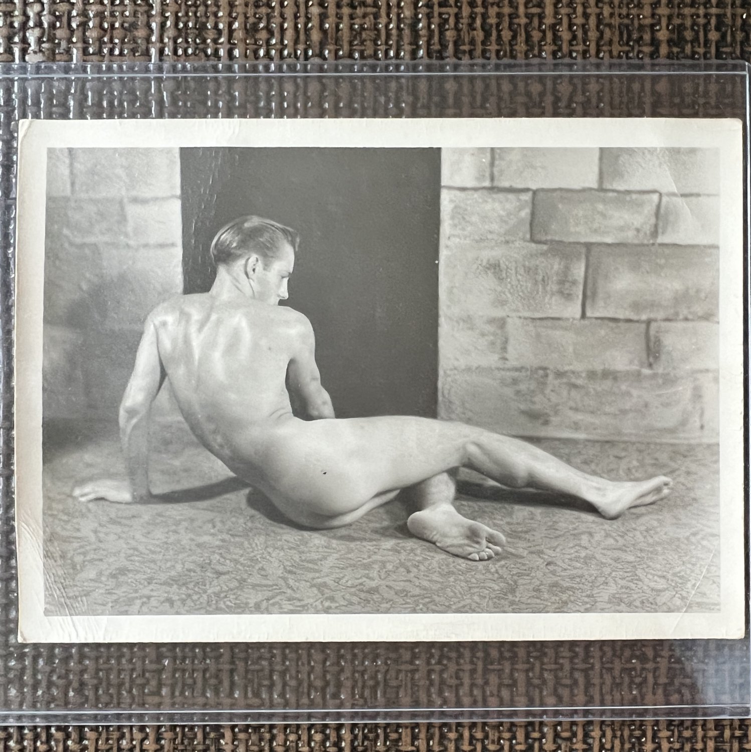 Vintage GUILD PRESS Original Photo Male Muscle Nude Physique Posing Strap RisquÃ© Classic Beefcake