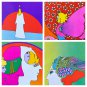 Lot/3 1960s PETER MAX Words Peace God Thought small-HC BOOKS (1970) Pop Art Psychedelic Poetry