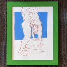 ORIGINAL MALE NUDES "69" DRAWING (2019) BILLY THRASH Gay Physique Figure Study Muscle Hunk Artwork