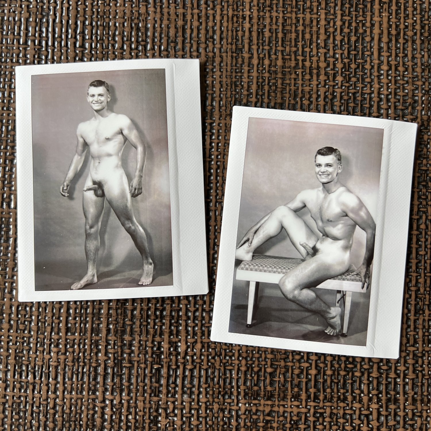 (Lot 2) Vintage FujiFilm Instax Original Male Nudes Polaroid Physique Bruce of LA Muscle Teen Photos
