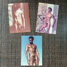 Lot/3 SIERRA DOMINO Original Vintage Photos (1970) Black Male Nudes Photography Art Muscle Physique
